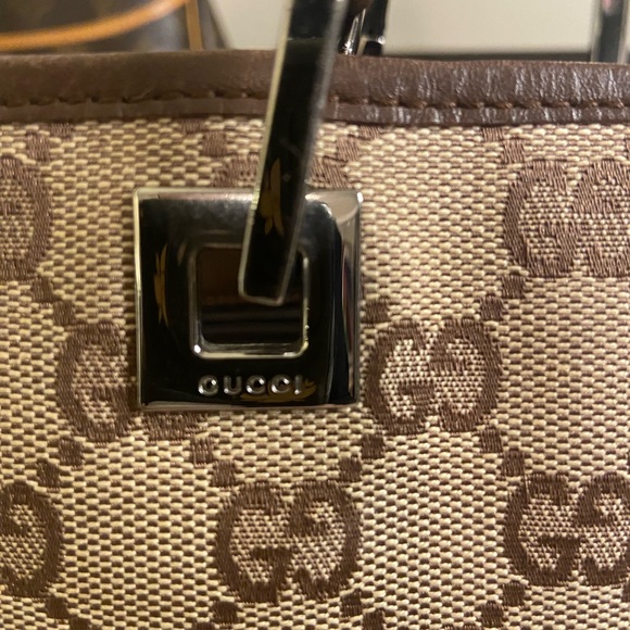 Gucci Brown Monogram Tote Bag - Picture 9 of 12